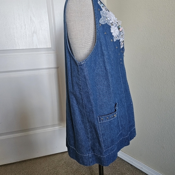 USA Made Fran's Denim Vest / Dress M - Picture 7 of 12